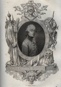 Porträtt av Charles-Louis av Österrike-Teschen (Karl Ludvig av Österrike Teschen) (1771-1847) (ärkehertig Karl von Osterreich) Ärkehertig av Österrike, hertig av Teschen - ärkehertig Karl, hertig av Teschen - från "" New National Encyclopedia "" av Maurice av French School