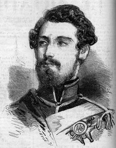 Porträtt av Karl (Carl) XV (1826-1872), kung av Sverige och Norge. Gravyr i "" le Monde Illustrous"" nr 119 av 23 juli 1859. av French School