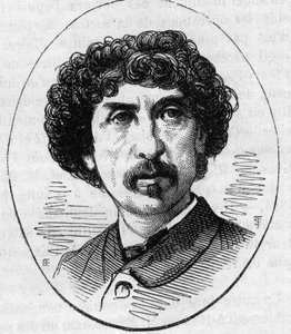 Porträtt av Charles Garnier (1825-1898), fransk arkitekt. Gravyr i "" Le Monde Illustré"" nr 890 av 2 maj 1874. av French School
