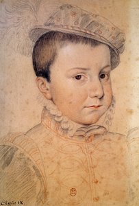 Porträtt av Karl IX barn (1550-1574). Anonym teckning av den franska skolan av French School