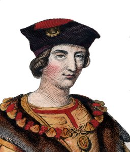 Porträtt av Karl VIII av Frankrike (1470-1498), kung av Frankrike. av French School
