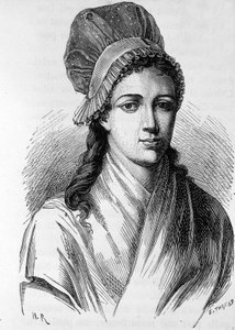 Porträtt av Charlotte Corday (1768 - 1793) - i "" The History of France"" av Henri Martin av French School