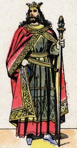 Porträtt av Childebert II (v. 570 - 596), kung av Austrasien. av French School