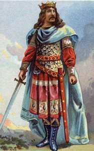 Porträtt av Clotaire (Clothaire) IV, frankernas kung från 716 till 718. Kromolitografi omkring 1890. av French School