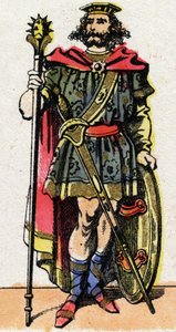 Porträtt av Clotaire (Clothaire) I, Frankernas kung från 511 till 561). av French School