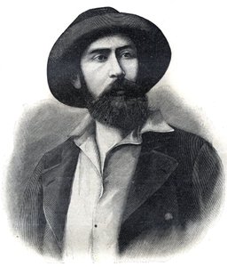 Porträtt av doktor Noel Eugene Ballay (1847-1902), fransk upptäcktsresande och kolonialadministratör, den andre generalguvernören i Franska Västafrika (AOF eller A.O.F.) Gravyr 1902. Privat samling. av French School