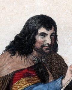 Porträtt av Einhard (Eginhard, Einhart, Einard, Einhard) (775-840), frankisk lärd och hovman. av French School