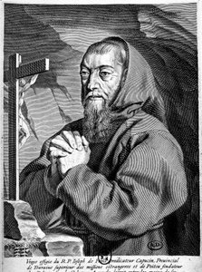 Porträtt av fader Joseph (1577-1638), predikant hos kapucinerna. av French School