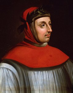 Porträtt av Francesco Petrarca, kallad Petrarch (målning av French School