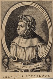 Porträtt av Francesco Petrarch av French School