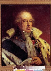 Porträtt av Francois - Alexandre - Frederic, Duc de la Rochefoucauld Liancourt, ekonom (1747 - 1837) representerad i kostym av Pair de France under restaureringen (h s/t 0,72 X 0,57). Versailles. Slottsmuseet. av French School