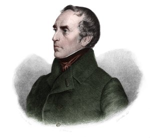 Porträtt av Francois Guizot (1787-1874), fransk historiker och statsman. i "" LIBRE DES SPORERS"" av Louis de Cormenin Timon. 1842. Privat samling. av French School