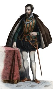 Porträtt av Francois I de Lorraine (1519-1563), hertig av Guise, hertig av Aumale, fransk soldat och politiker. av French School