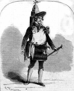Porträtt av Frederick Lemaitre (1800-1876), fransk komiker i "Le Marchand de coco" "av Adolphe d
