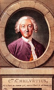 Porträtt av den franske filosofen Claude Adrien Helvetius (1715-1771), gravyr. 1772. av French School