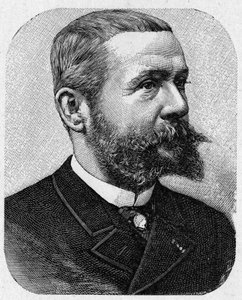 Porträtt av Gaston Tissandier (1843 - 1899), fransk aeronaut - i "" Album de la Science; berömda forskare; Stora upptäckter””” 1896. av French School