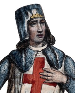 Porträtt av Geoffrey av Villehardouin (1150-1228), fransk historiker och riddare. av French School