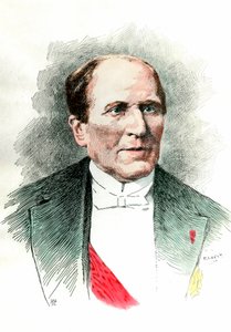 Porträtt av Georges Eugene Haussmann kallad Baron Haussmann (1809 - 1891) prefet av Seine under andra imperiet. Gravyr av 1800-talet. Privat samling. av French School