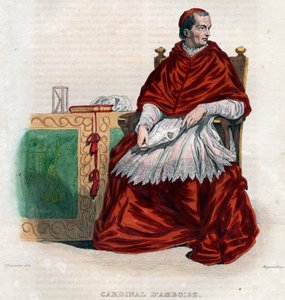 Porträtt av Georges dAmboise (1460-1510), fransk kardinal och statsminister. av French School