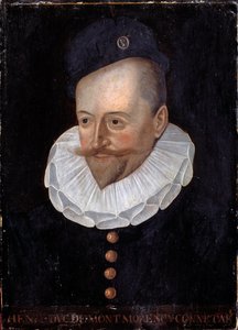 Porträtt av Henri I hertig av Montmorency, Connetable av Frankrike (1534-1614) Målning av den franska skolan på 1500-talet. Dämpa. 0,31 x 0,22 m. Versailles, Versailles slott och Trianon av French School