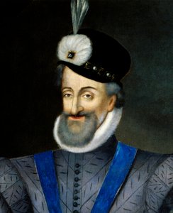 Porträtt av Henrik IV (1553-1610) kung av Frankrike. Detalj. Anonym fransk målning från 1600-talet. Olja på duk. Mått: 0,95x1,13m. Obligatoriskt omnämnande: Sully sur Loire, Chateau de Sully av French School