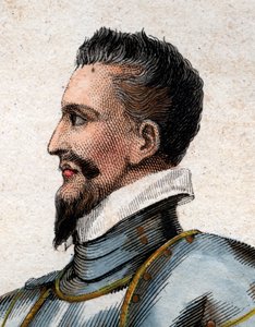 Porträtt av Henrik I, hertig av Guise (1550-1588) kallad den ärrade. av French School