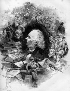 Porträtt av Honore Daumier (1808-1879), fransk serietecknare, målare och serietecknare. Gravyr i "" Le Monde Illustré"" nr 1143 den 22 februari av French School