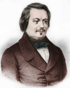 Porträtt av Honore de Balzac (1799-1850), fransk författare. av French School