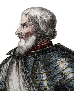 Porträtt av Jean II Le Maingre (Le Meigre) (1366-1421), kallad Boucicaut, marskalk av Frankrike. av French School