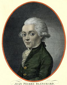 Porträtt av Jean Pierre (Jean-Pierre) Blanchard (1753-1809), fransk flygfarare. av French School
