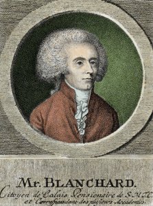 Porträtt av Jean Pierre (Jean-Pierre) Blanchard (1753-1809), fransk flygfarare. av French School