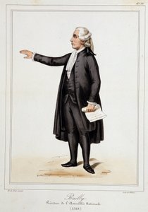 Porträtt av Jean Sylvain Bailly (1736 - 1793) - i "" Samling av kostymer, vapen och möbler för historien om den franska revolutionen och imperiet" av Horace de Viel-Castel (Viel Castel) av French School