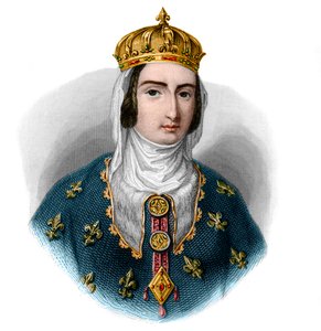 Porträtt av Jeanne I av Navarra (1273-1305), regenant drottning av Navarra och drottning gemål av Frankrike. av French School