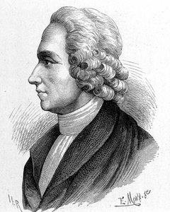 Porträtt av Joseph Priestley (1733 - 1804), brittisk kemist och teolog - i "" Album of Science; berömda forskare; Stora upptäckter””” 1896. av French School