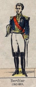 Porträtt av Louis Alexandre (Louis-Alexandre) Berthier (1753-1815), prins av Neuchatel, Marechal av Frankrike - Bild av Epinal från slutet av 1800-talet - Privat samling av French School