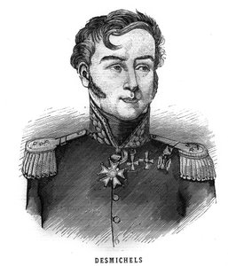 Porträtt av Louis Alexis Desmichels, fransk general (1779-1845). Gravyr i "Les Illustrations De L