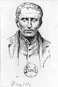 Porträtt av Louis Braille (1809-1852) av French School