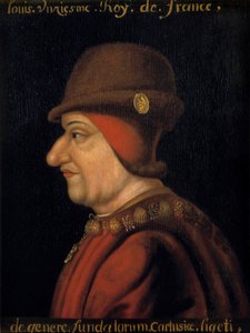 Porträtt av Ludvig XI (1423-1483), kung av Frankrike. Franska skolan på 1600-talet. Plessis les Tours (Plessis les Tours) (Plessis-les-Tours) av French School