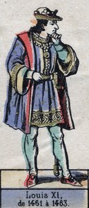 Porträtt av Ludvig XI av Frankrike, känd som den försiktige (1423-1483) (kapeternas dynasti). Illustration sent 1800-tal. av French School