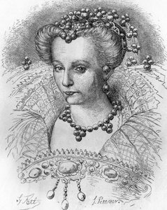 Porträtt av Louise de Lorraine (1553-1601), fru till Henri III. I ""Popular History of France"", nd. ca 1885. Gravyr. av French School