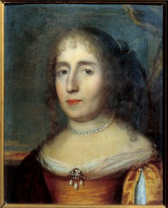 Porträtt av Madame de Scudery (eller Madeleine de Scuderi (1607 - 1701), fransk kvinna av bokstäver). Anonym målning av den franska skolan av French School