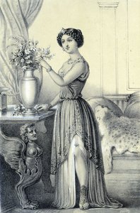 Porträtt av Mademoiselle de Fontenay eller Teresa (Theresa eller Terezia) Cabarrus, känd som Madame Tallien (Talien) - i "Galerie historique de la Revolution francaise" av Albert Maurin av French School
