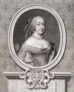 Porträtt av Mademoiselle de Montpensier kallad "Grande Mademoiselle" av French School
