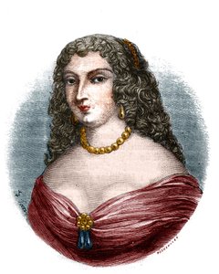 Porträtt av Mademoiselle de la Fayette (Louise de La Fayette 1618-1665) älskarinna med titel men utan funktioner av kung Ludvig XIII sett faderns impotens"" Gravyr i "Histoire des papes-kings-queens-et-empereurs a travers les århundraden””” av Mau av French School