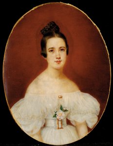 Porträtt av Marie-Célestine De Gas, mor till Edgar Degas, ca 1832-34 av French School