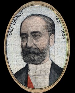 Porträtt av Marie Francois Sadi Carnot (1837-1894), Frankrikes president. av French School