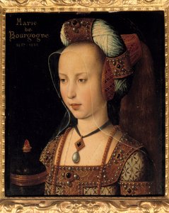 Porträtt av Maria av Bourgogne (1457-1482), hertiginna och grevinna av Bourgogne av French School