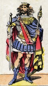 Porträtt av Merovee III (eller Merowig) (ca 412-458), Frankernas kung från 448 till 458. av French School