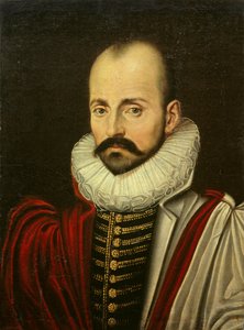 Porträtt av Michel Eyquem de Montaigne (1533-1592), fransk humanistisk filosof. Målning av den franska skolan från 1600-talets första kvartal. Dim 0,70 x 0,52 m av French School