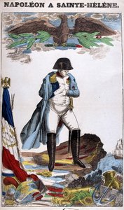 Porträtt av Napoleon Bonaparte i St. Helena. Bild på Epinal av French School